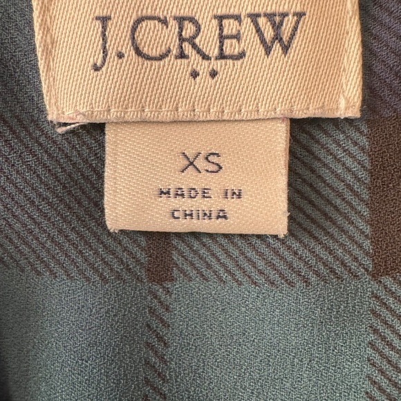 J. Crew Women’s  Plaid Blouse - Navy and Teal - Picture 2 of 7